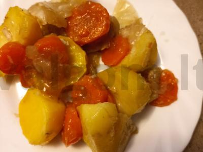 Bulvės, keptos su vištiena pagrindine nuotrauka