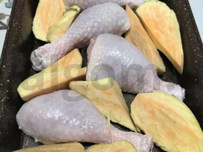 Keptas batatas su vištiena Žingsnis 2