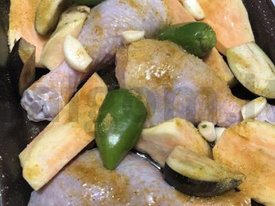 Keptas batatas su vištiena Žingsnis 4