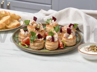 Šventinės tartaletės su kalakutienos ir silkių įdaru pagrindine nuotrauka