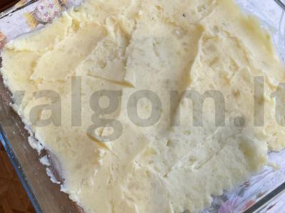 Kukurūzų, sūrio ir faršo apkepas Žingsnis 5