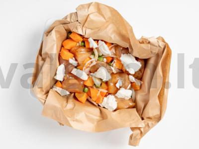 Kalakutienos filė su daržovėmis pergamente Žingsnis 3