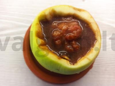 Keptas obuolys su šokoladiniu sviestu ir braškėmis Žingsnis 2