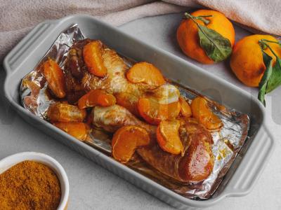 Vištienos blauzdelės, keptos sojų padaže su mandarinų Žingsnis 3