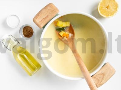 Aštrus karis sriuba su kalakutienos filė ir kaffir laimo lapais Žingsnis 2