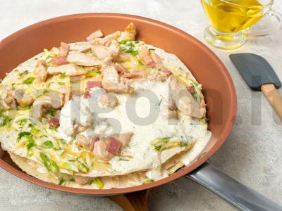 Tortas iš lavašo su kalakutienos filė ir kiaulienos šonine Žingsnis 5