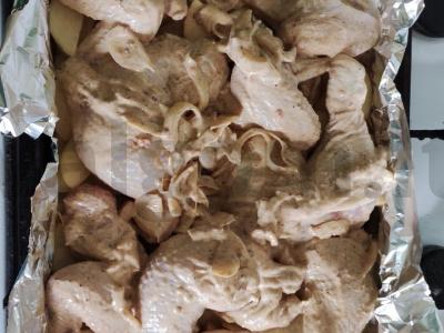 Kumpis, keptas su vištiena ir sūriu Žingsnis 3