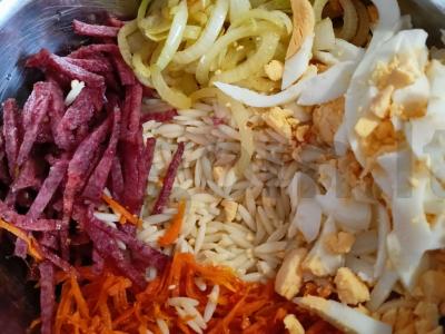 Makaronų salotos su rizoni Žingsnis 7