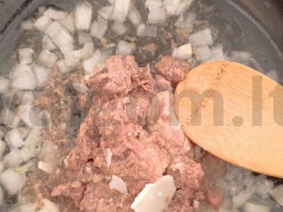 Makaronai su troškiniu grietinės padaže Žingsnis 2