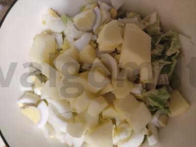 Salotos su kopūstais ir tunu Žingsnis 3