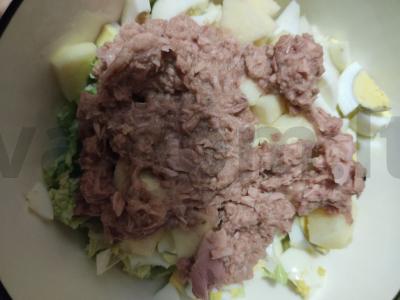 Salotos su kopūstais ir tunu Žingsnis 4