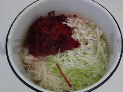 Raudonas barštis vištienos sultinyje su grietine Žingsnis 2