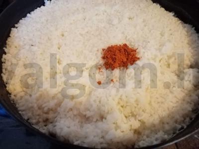 Aštrus ryžiai su grybais ir daržovėmis Žingsnis 7