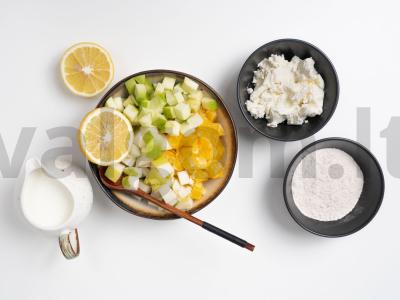 Vaisių desertas su apelsinu ir maskarponės kremu Žingsnis 1