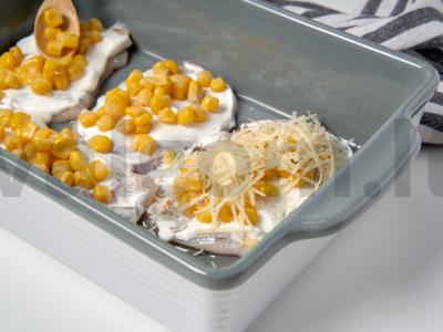 Kalakutienos filė su kukurūzais ir sūriu Žingsnis 2