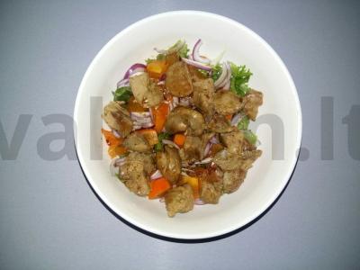 Naudingas kalakutienos kepenėlių salotas su persimonu pagrindine nuotrauka