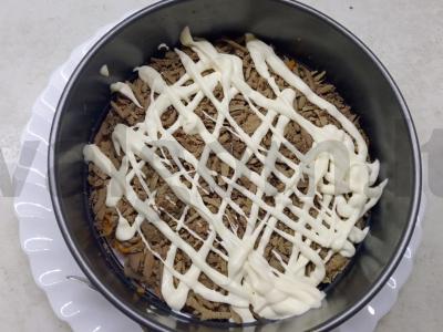 Aštrus salotas su kepenimis ir korėjietiška morkų salotomis Žingsnis 2