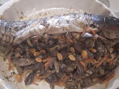 Karšis, įdarytas grybais ir daržovėmis su prieskoniais Žingsnis 5