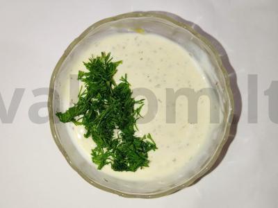 Grietinės padažas su garstyčiomis prie lašišos Žingsnis 1