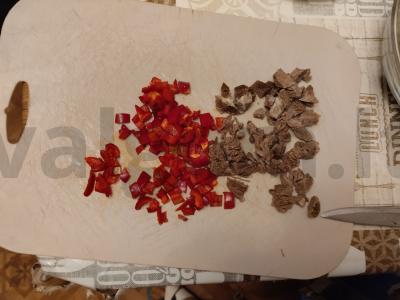 Salotas su rukola, jautiena ir saldžiąja kukurūza Žingsnis 1