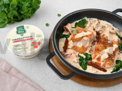 Lašiša su maskarponės kremu pagrindine nuotrauka