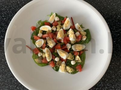 Salotos su avokadu, pomidoru, varškės sūriu ir žolelėmis Žingsnis 5