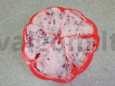 Šaldytas granatų desertas su vaisių varške Žingsnis 3