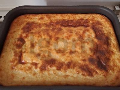 Manų kruopų ir kondensuoto pieno apkepas Žingsnis 10