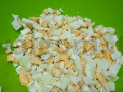 Okroška su beržų sultimis, rūkytomis dešromis ir majonezu Žingsnis 1