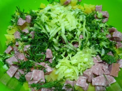 Okroška su beržų sultimis, rūkytomis dešromis ir majonezu Žingsnis 6