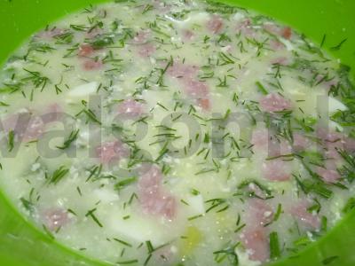 Okroška su beržų sultimis, rūkytomis dešromis ir majonezu Žingsnis 9