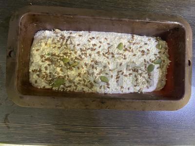 Naudingas duona iš žalios grikių su sėklomis Žingsnis 7