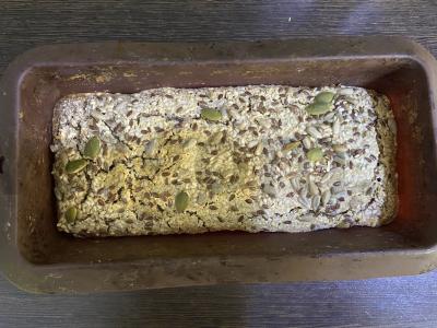 Naudingas duona iš žalios grikių su sėklomis Žingsnis 8