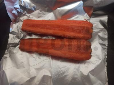 Okroška su kiaušiniu, sėlenomis ir kepta morkomis Žingsnis 2