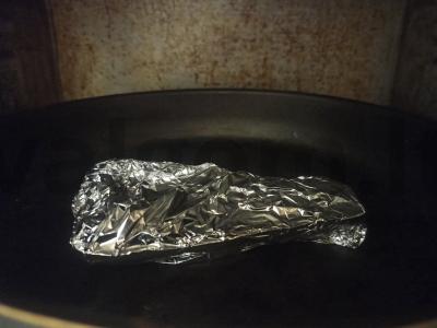 Okroška su kiaušiniu, sėlenomis ir kepta morkomis Žingsnis 3