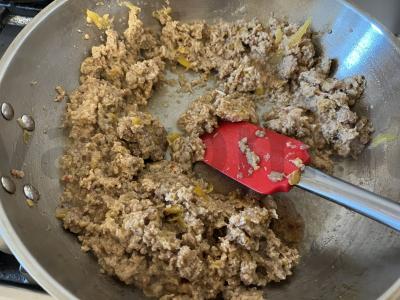 Sūrio blyneliai su apkepintu faršu Žingsnis 5