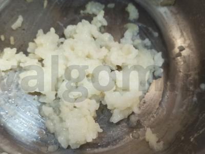 Trikampiai su kopūstais ir ryžiais Žingsnis 1