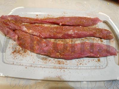 Mėsos pynė su spagečiais ir daržovėmis Žingsnis 3