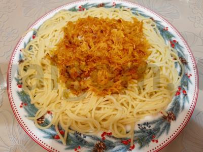 Mėsos pynė su spagečiais ir daržovėmis Žingsnis 16