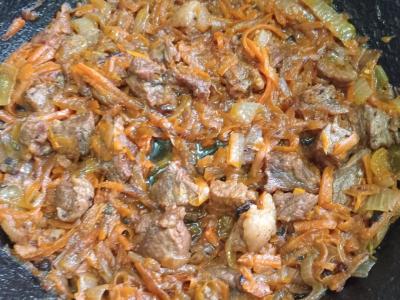 Troškinta jautiena su daržovėmis ir kuskuso garnyru Žingsnis 6