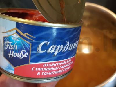 Sardinių ir orzo makaronų žuvies sriuba Žingsnis 5