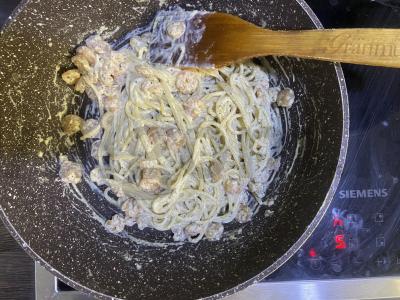 Kvapni makaronai su krevetėmis ir itališkais prieskoniais Žingsnis 9