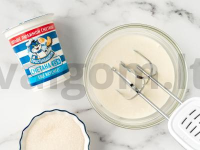 Blynai su plakta grietine Žingsnis 4