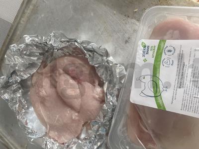 Vištienos krūtinėlės filė po sūriu „Mendelis“ Žingsnis 1