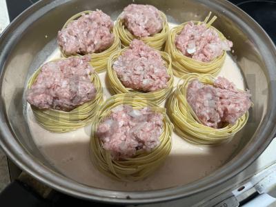 Makaronai-nestai su faršu ir mocarela Žingsnis 8