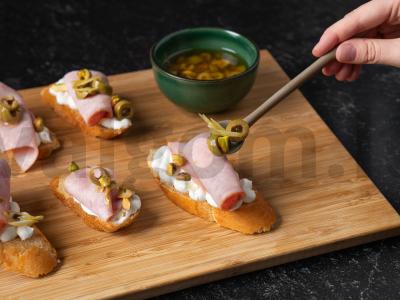 Krostinai su rikota ir kumpiu Žingsnis 4