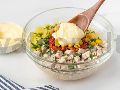 Salotos su vištiena ir ananasais Žingsnis 9