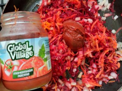 Skani barščiai ant kiaulienos sultinio su raugintais kopūstais Žingsnis 3