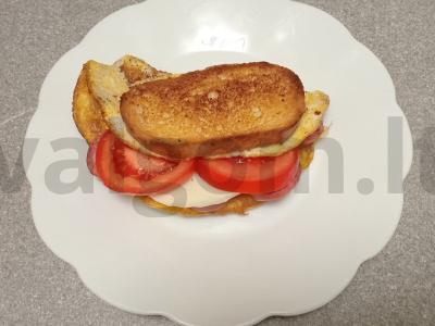 Sumuštinis su kiaušiniu, Krakovo dešra ir mocarela Žingsnis 8