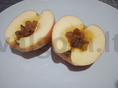 Obuoliai, kepti su razinomis ir migdolais Žingsnis 3